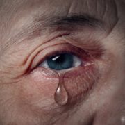 man with tear