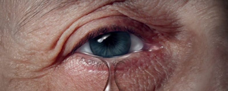 man with tear