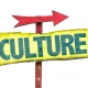 Culture sign with arrow