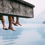 Dad and Son on Dock